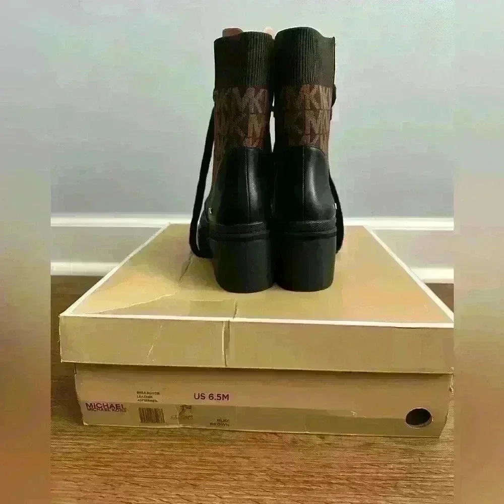 Michael Kors Brea leather jacquard boot